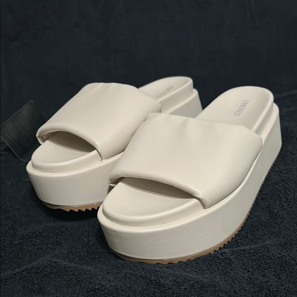 Forever 21 Cream Platform Shoes with Modern Design
